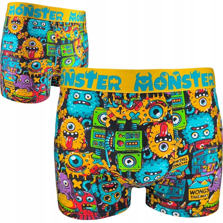 NETi Dopasowane Kolorowe Bokserki Męskie Bawełna-Modal z Szeroką Gumą 4-Pak