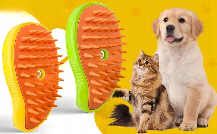 SZCZOTKA PAROWA DLA KOTA PSA ZWIERZĄT MASAŻER GRZEBIEŃ ELEKTRYCZNY SIERŚĆ