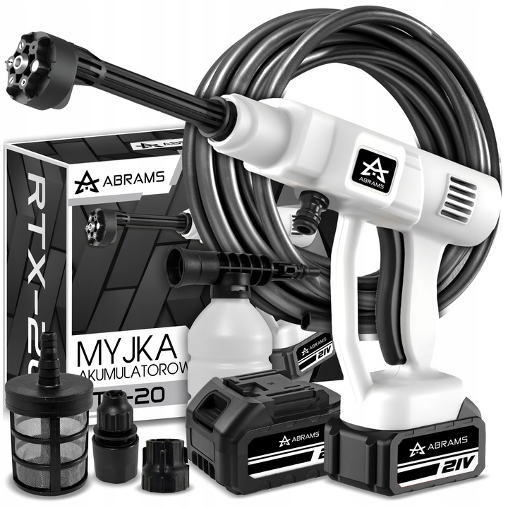 MYJKA CIŚNIENIOWA AKUMULATOROWA 60 BAR 2X AKU 21V 4AH MULTIFUNKCYJNA