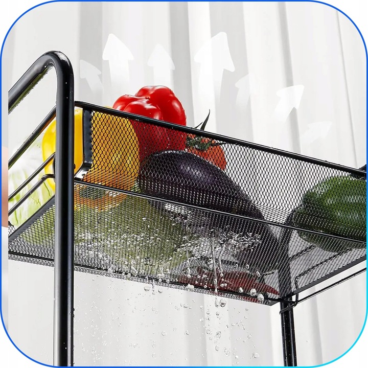 MOBILNY REGAŁ KUCHENNY ŁAZIENKOWY STOLIK NA KÓŁKACH METALOWY WÓZEK 4