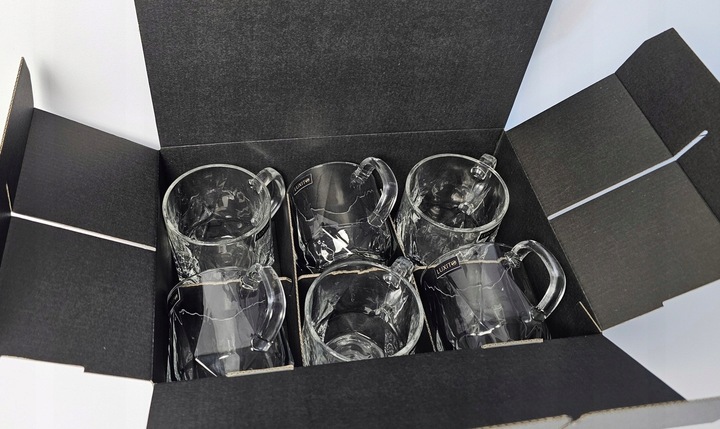 Szklanki do kawy herbaty LUXITO Maks 300ml Komplet szklanek kubków 6szt