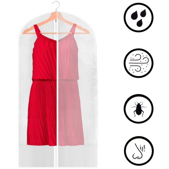 POKROWIEC NA UBRANIA ODZIEŻ PŁASZCZ GARNITUR KOSZULĘ 150 cm DUŻY ORGANIZER