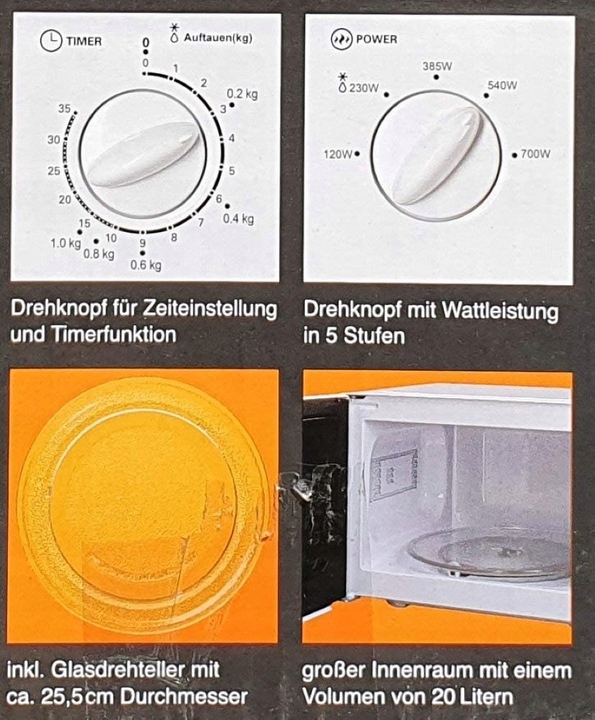 Mikrofalówka, Kuchenka mikrofalowa STARQ 20L 700W Biała, Timer,