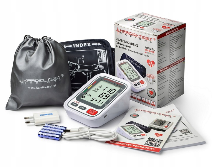 CIŚNIENIOMIERZ NARAMIENNY ARYTMIA PAMIĘĆ 2x99 ZASILACZ USB-C TECH-MED