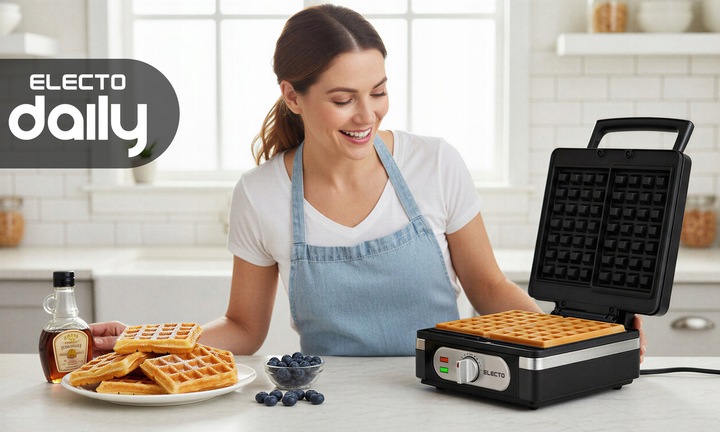 GOFROWNICA ELECTO 2200W Z REGULACJĄ TEMPERATURY 2 DUŻE CHRUPIĄCE GOFRY