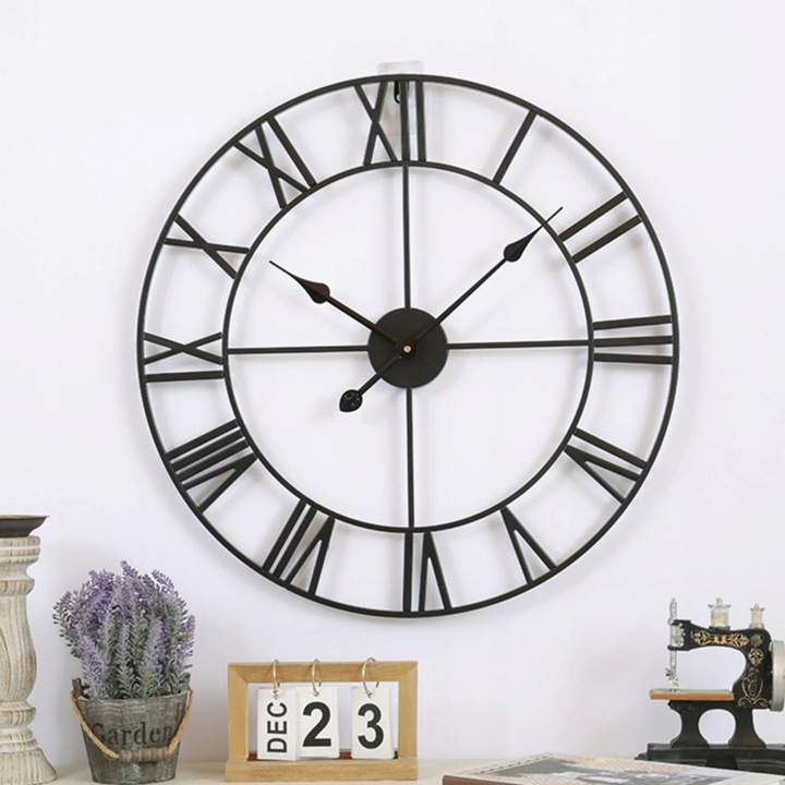 Zegar ścienny duży elektroniczny do salonu kuchni loft cichy na
