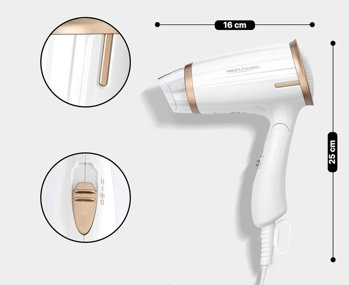 SUSZARKA DO WŁOSÓW MAŁA SKŁADANA MOCNA PODRÓŻNA ZIMNY NAWIEW KONCENTRATOR