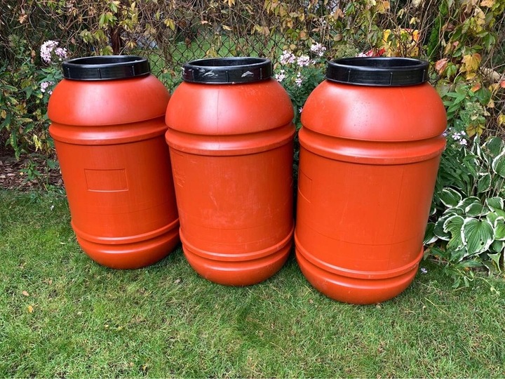 Beczka plastikowa 200 220L + GRATIS KRAN, TWARDA na deszczówkę