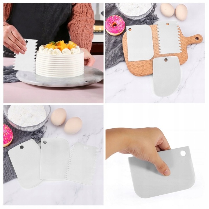 Rant Do Tortu Regulowany Śr 16-30CM Tortownica Wysoki 15 cm + 3 Łopatki OLK