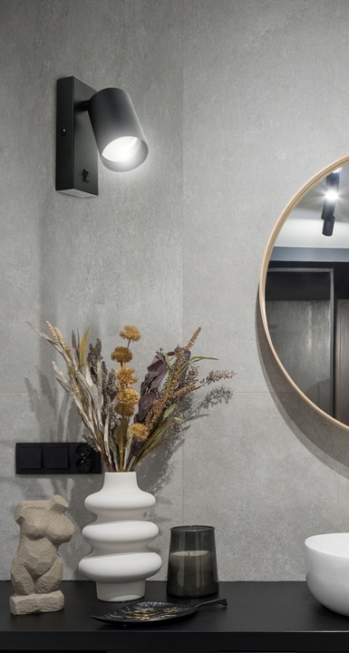 Lampa Ścienna Kinkiet z Włącznikiem Tuba Metal SPOT LED GU10