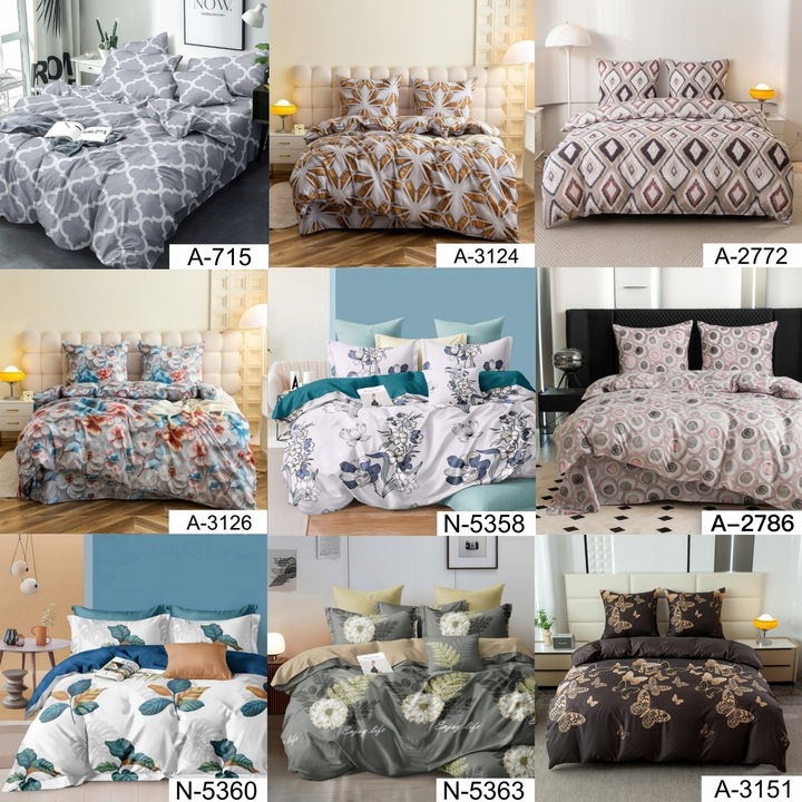 ZESTAW DWUSTRONNA POŚCIEL BAWEŁNA 200X220 + POSZEWKI KOMPLET NA ZAMEK WZORY