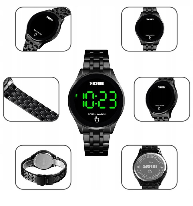 SKMEI Zegarek LED elektroniczny EKRAN DOTYKOWY