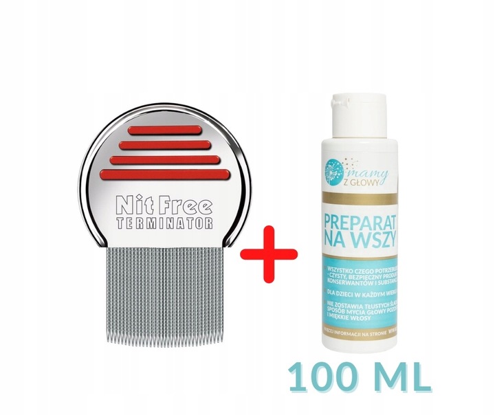 HIT na wszy NitFree Terminator PROFESJONALNY grzebień i płyn MAMY z GŁOWY