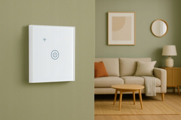 DOTYKOWY WŁĄCZNIK ŚWIATŁA SZKLANY FI60 LED BIAŁY WiFi Tuya SMART HOME