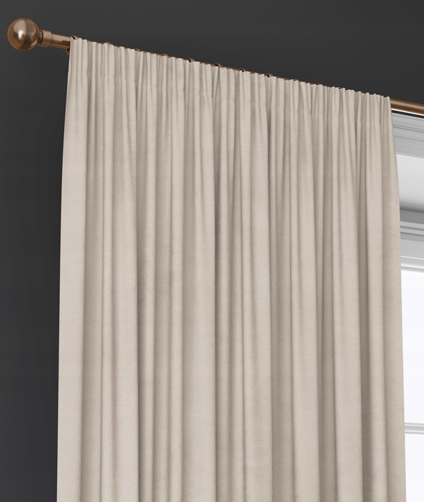 ZASŁONA WELUROWA NA TAŚMIE NA ŻABKI 140x250 KASZMIROWY BEŻOWA GRUBA