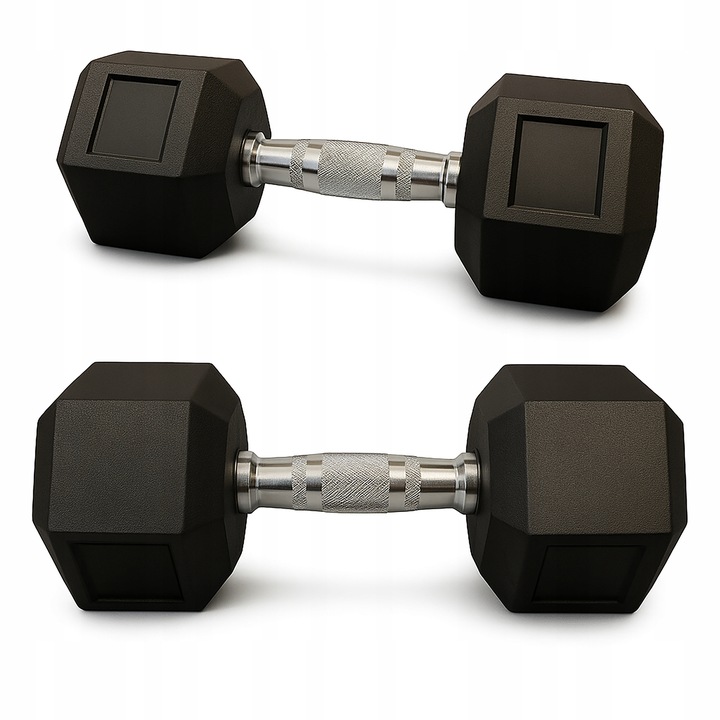 Hantla hantle hex żeliwny do ćwiczeń gumowany żeliwo 2x12,5kg