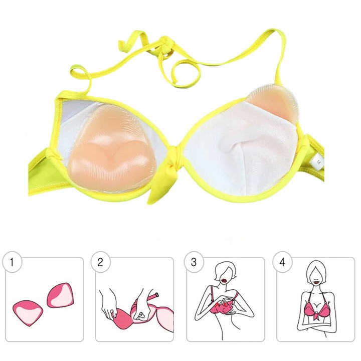WKŁADKI DO BIKINI STANIKA PUSH UP SILIKON WYMIENNE MODELUJĄCE POWIĘKSZAJĄCE
