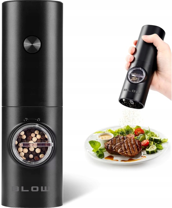 MŁYNEK DO PIEPRZU I SOLI PRZYPRAW ELEKTRYCZNY PODSTAWKA OKIENKO