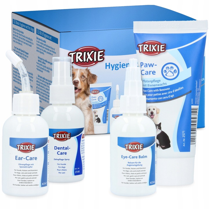 4x 50 ml Płyn do Uszu Psa Kota Krople Przemywania Oczu Spray Zębów Krem Łap