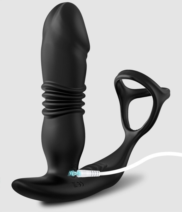 MASAŻER PROSTATY RUCH GÓRA-DÓŁ + RINGI NA PENISA I JĄDRA + WIBRATOR MĘSKI