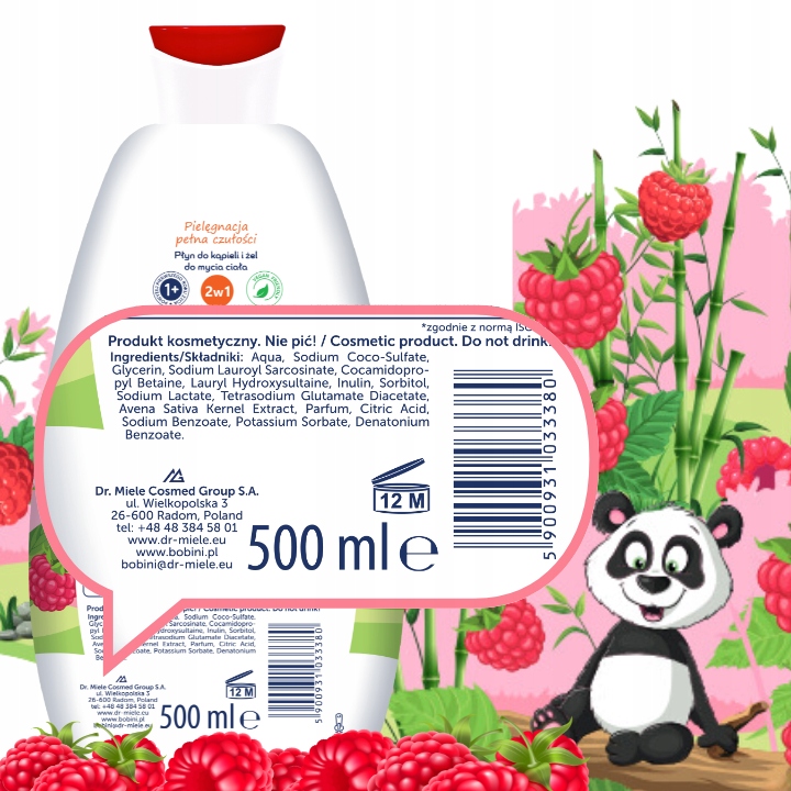 BOBINI Fun Płyn do Kąpieli Żel do Mycia dla Dzieci 2w1 Maxi Piana MIX 4x500