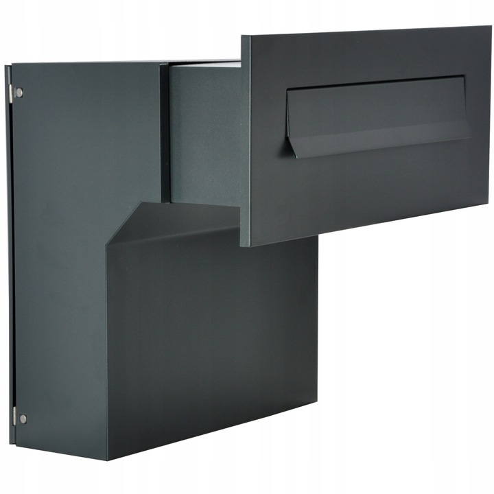 SKRZYNKA NA LISTY PRZELOTOWA DO MURU DWUSTRONNA ANTRACYT WRZUTOWA +3