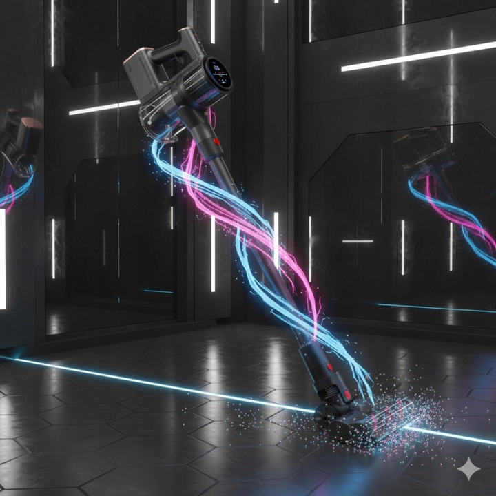 ODKURZACZ PIONOWY BEZPRZEWODOWY 31 kPa 400W HEPA Elektroszczotka LED