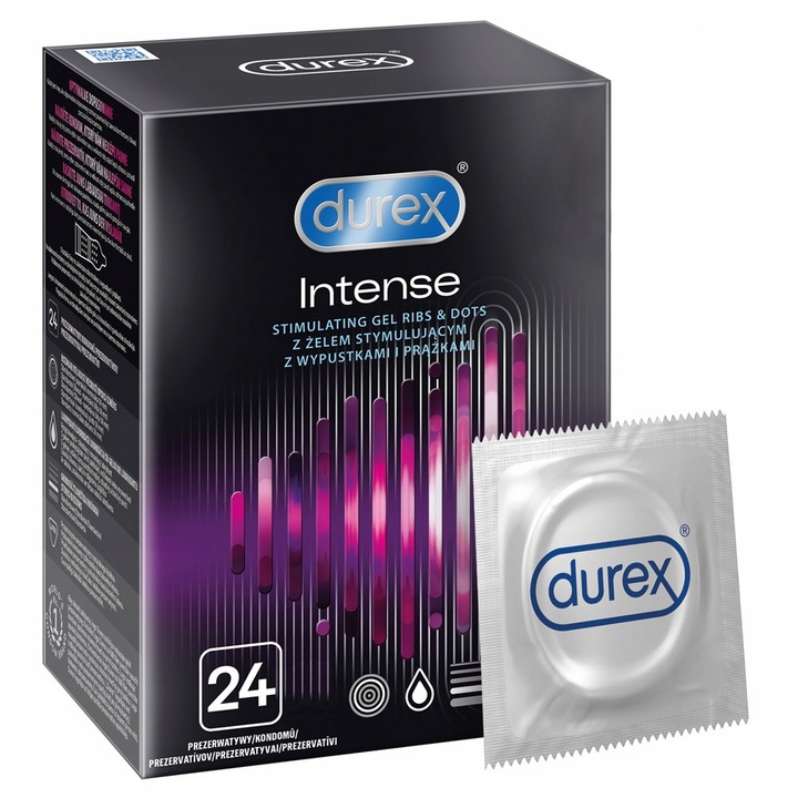 Prezerwatywy Durex INTENSE z wypustkami żel stymulujący potęgujący 24