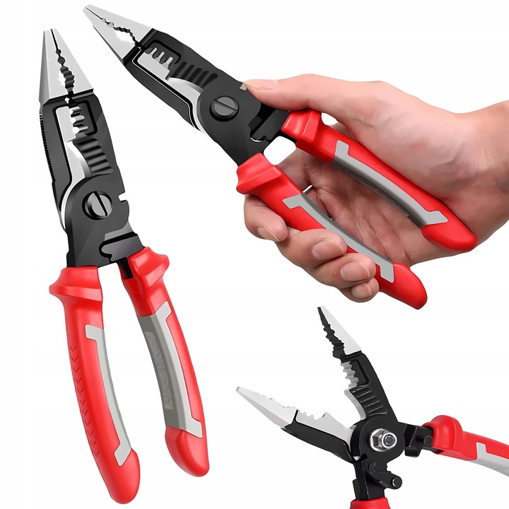 SZCZYPCE WIELOFUNKCYJNE 9w1 DLA ELEKTRYKÓW NOŻYK ŚCIĄGACZ ZACISKARKA