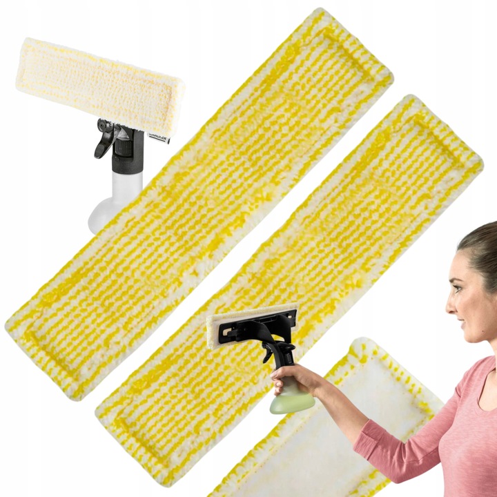 2x PADY DO KARCHER WV DO MYJKI OKIEN NA RZEP +PŁYN KONCENTRAT DO SZYB