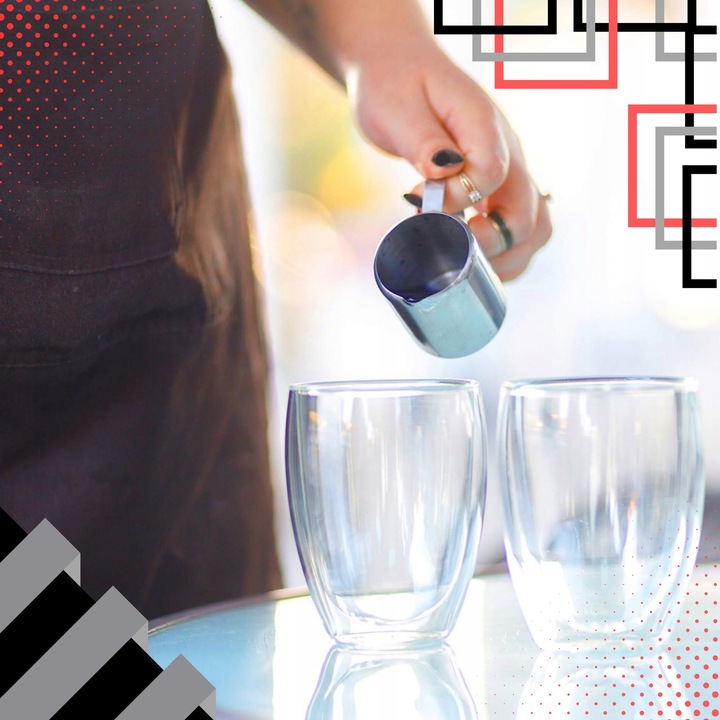 SZKLANKI DO KAWY LATTE HERBATY 350ml TERMICZNE Z PODWÓJNYM DNEM ZESTAW