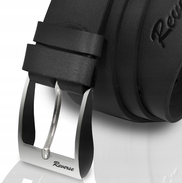 Szeroki skórzany pasek męski do jeansów REVERSE SKÓRA NATURALNA LICOWA 120