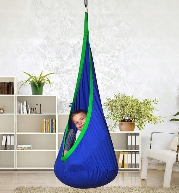 KOKON HUŚTAWKA FOTEL WISZĄCY DLA DZIECI + MOCOWANIE DO POKOJU OGRODU 100KG