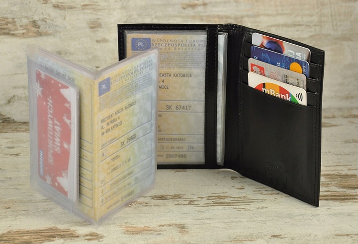 skórzane ETUI -ROVICKY- dowód rejestracyjny dokumenty karty No1 blc