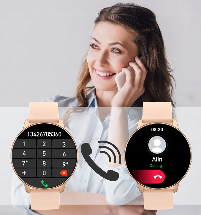 SMARTWATCH ZEGAREK DAMSKI POLSKIE MENU ROZMOWY SPORT PULS 2 PASKI AMOLED