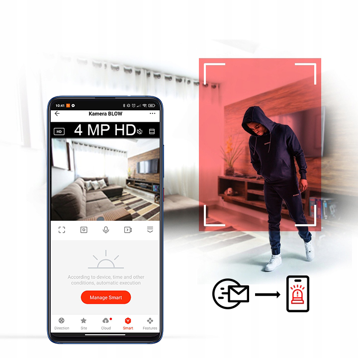 OBROTOWA KAMERA ZEWNĘTRZNA WIFI IP 4MPx WQHD ŚLEDZENIE AUDIO TUYA 4xZOOM