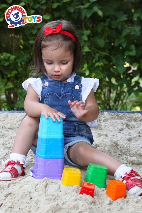 DUZA PIRAMIDKA 38 CM KUBECZKI WIADERKO DO PIASKU