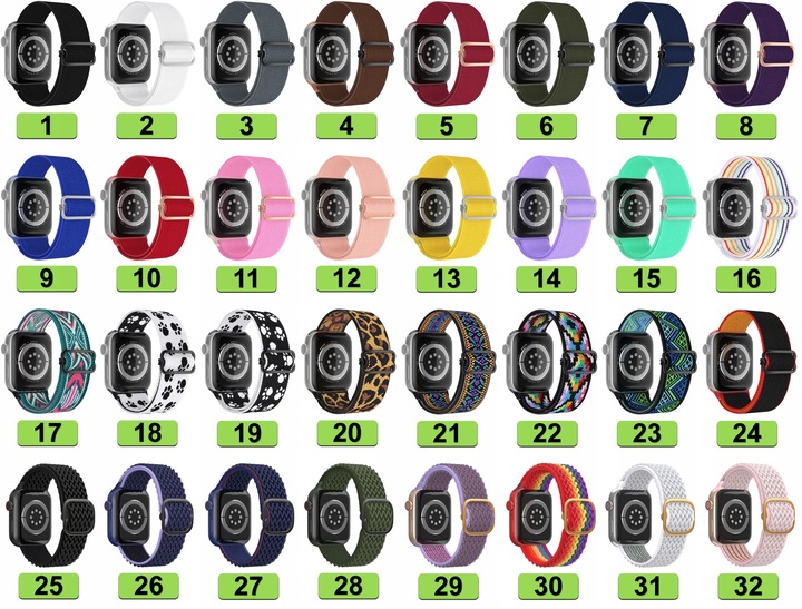 PASEK DO APPLE WATCH 2 3 4 5 6 7 8 9 10 SE 42MM 44MM 45MM 46MM 49MM 32 KOLR