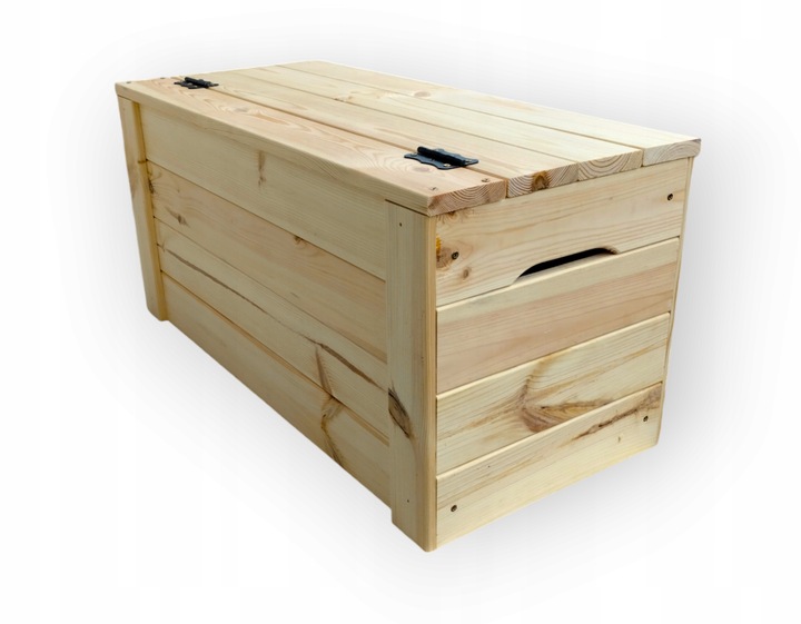 Skrzynia Kufer drewniany XL 80x37x40 ławka pojemnik ze schowkiem