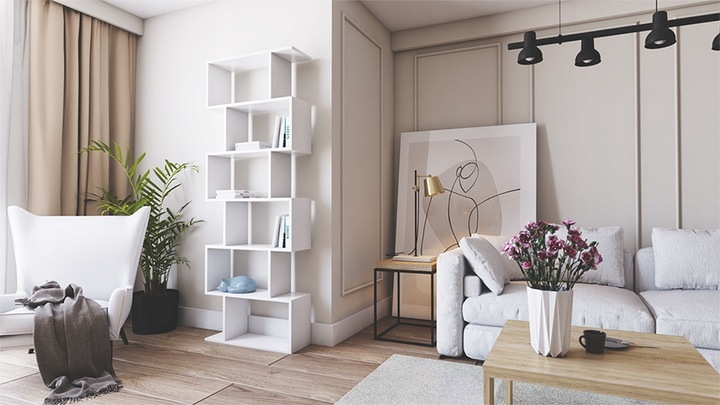 Regał modułowy duży otwarty półka biały nowoczesny do biura pokoju