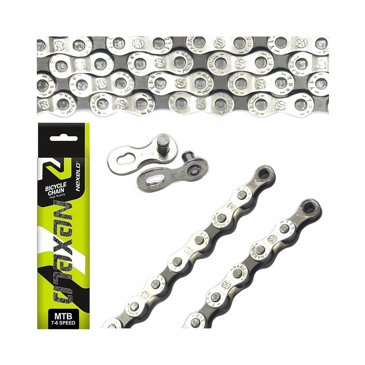 Łańcuch rowerowy 7 8 rzędowy 116 ogniw do roweru MTB 1/2x3/32 nowy