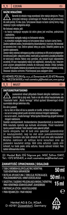 Syoss Farba do Włosów Trwała Permanent Color 1-1 Czerń 2 szt.