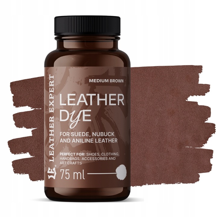Leather Expert Farba Zamsz Nubuk Skóra Anilinowa 75ml Medium Brown