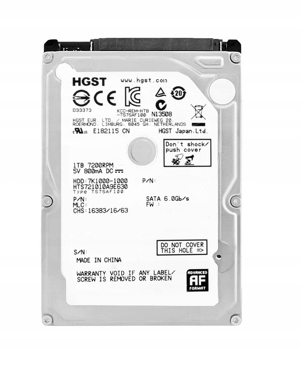 DYSK TWARDY HGST HTS721010A9E630 2.5" SATA 7200