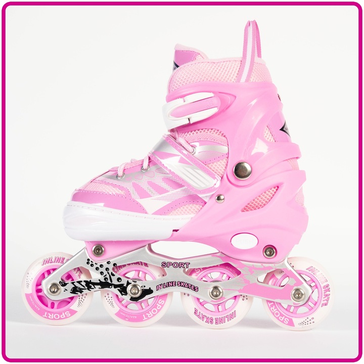 ROLKI REGULOWANE DLA DZIECI DZIEWCZYNKI 38-41 RÓŻOWE DZIECIĘCE MŁODZIEŻOWE