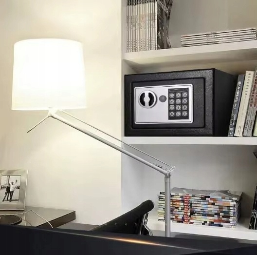 SEJF DOMOWY STALOWY KASETKA ZAMEK ELEKTRONICZNY CYFROWY SZYFR KLUCZ SOLIDNY