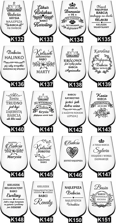 KIELISZEK do wina z grawerem na DZIEŃ KOBIET URODZINY kieliszek XXL