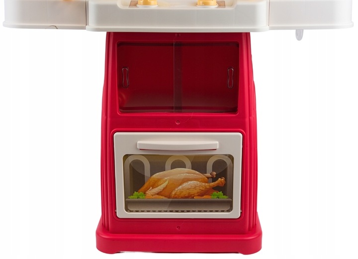 Duża Kuchnia Dla Dzieci 66 cm Kran Para Palniki + Akcesoria Spożywcze