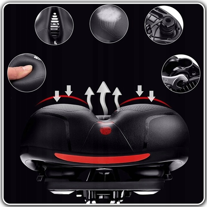 WYGODNE SIODEŁKO ROWEROWE PIANKA WYSOKO ELASTYCZNA + JARZMO DO MOCOWANIA