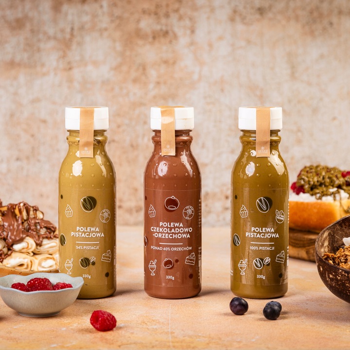 Polewa czekoladowo-orzechowa 40% orzechów 330g DESEO polewa czekoladowa